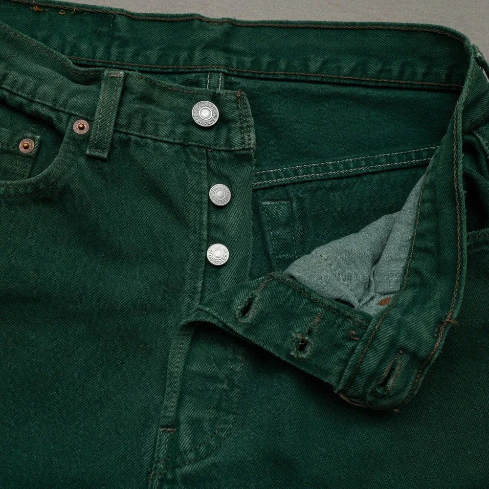 Vintage 90s Levis 501 XX Bright Forest Green USA Made 30